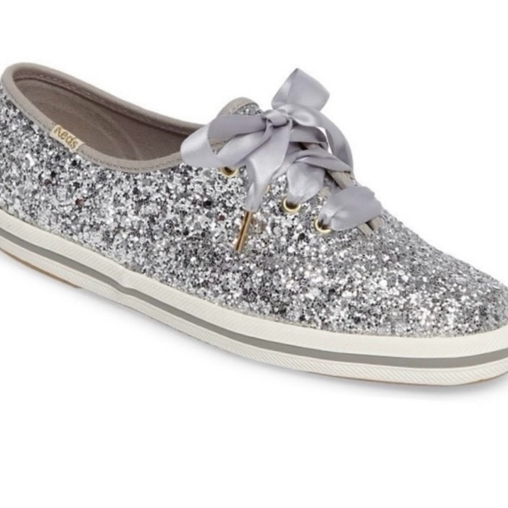 Kate Spade Glitter Silver Sneakers